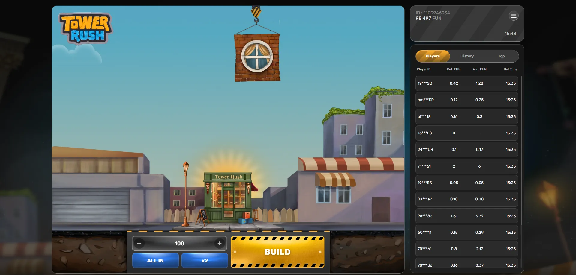 Play Tower Rush free demo mode — no deposit required